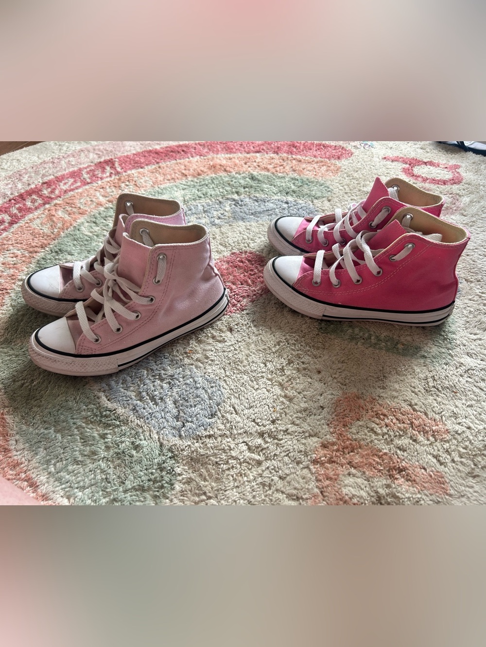 Converse youth size 13 Pink Canvas High-Top Sneakers - Pair